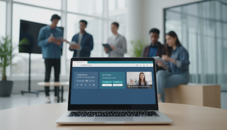 Dashboard do Tutor LMS 3.9.8 com cursos online, quizzes e recursos de e-learning.
