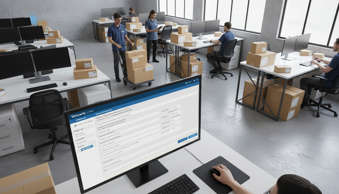 Interface Virtuaria Correios 1.13.0, software de gestão de fretes para e-commerce, etiqueta de envio, rastreamento de encomendas.