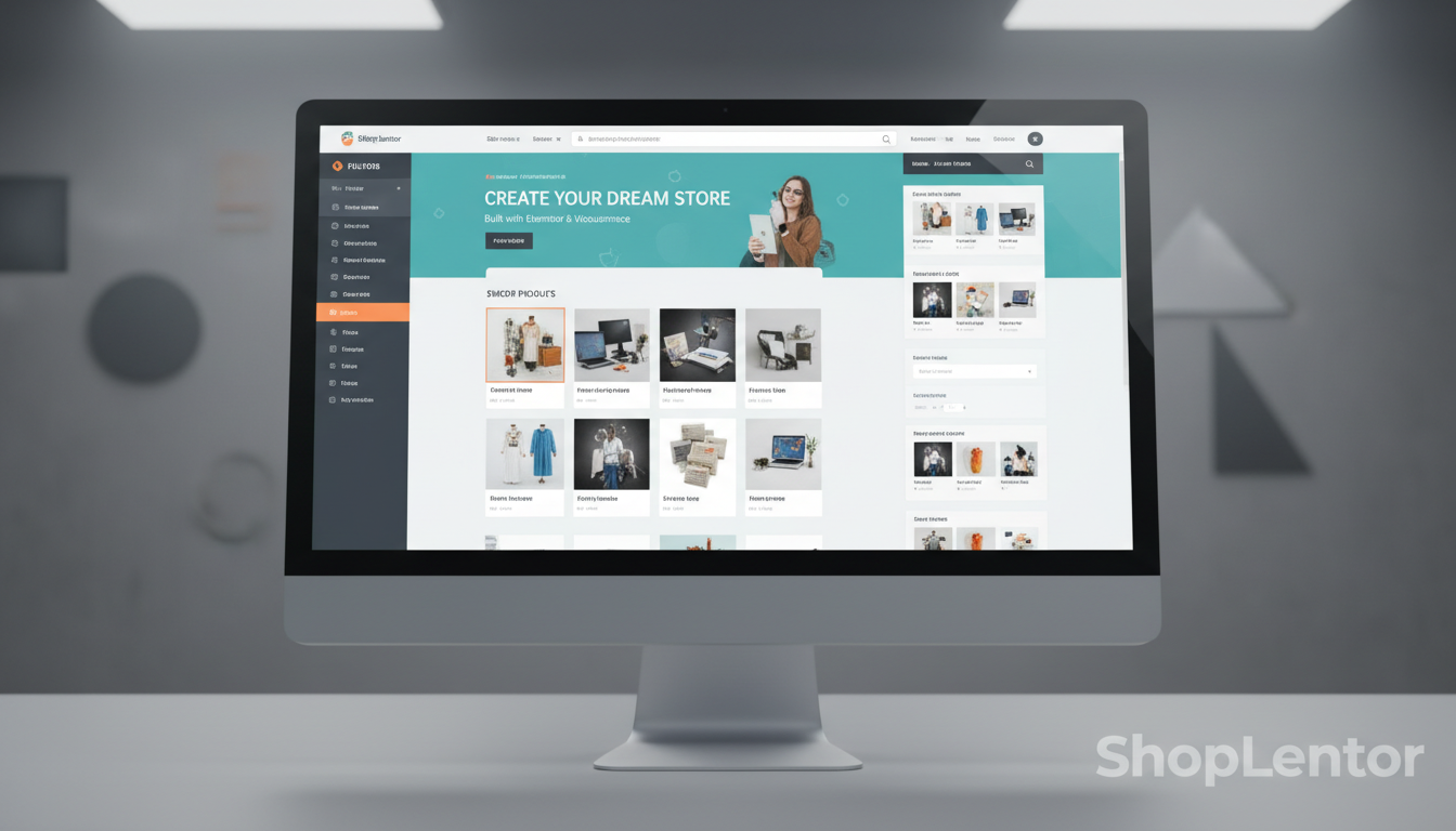 Interface ShopLentor 3.3.8 com Elementor e WooCommerce, loja virtual personalizável