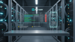 Post SMTP 3.9.2 dashboard com logs de e-mail, alertas e app móvel