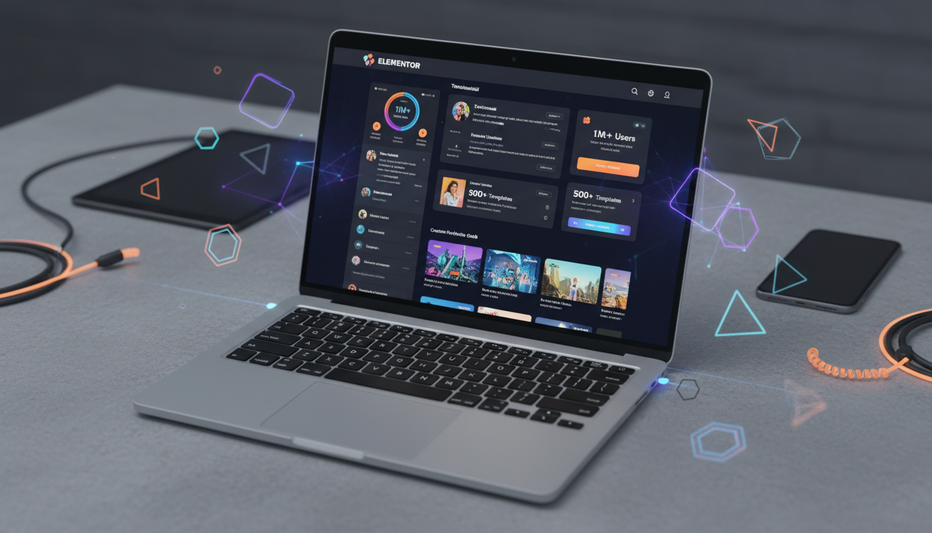 Captura de tela de um site editado no Elementor, mostrando os novos recursos do Happy Addons for Elementor 3.21.4 com foco em design responsivo e performance.