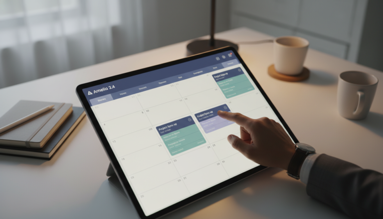 Interface do plugin Amelia 2.4 com agendamentos e eventos