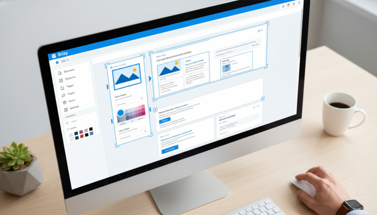 Brizy Page Builder 2.8.13 interface, construção de sites, novidades, melhorias, editor visual, arrastar e soltar, design web