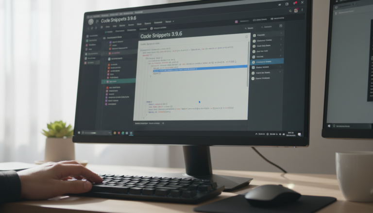 Captura de tela do Code Snippets 3.9.6 mostrando snippets de código em WordPress