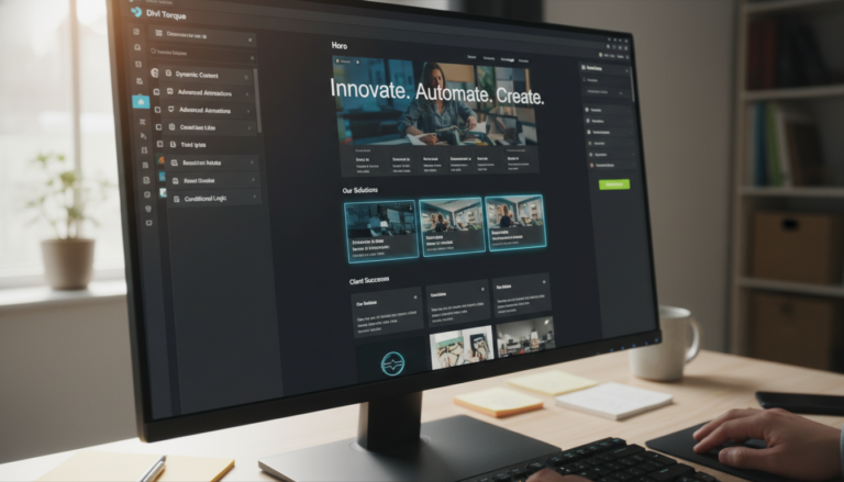 Tela do Divi Builder com plugin Divi Torque 4.2.3, design responsivo, módulos avançados
