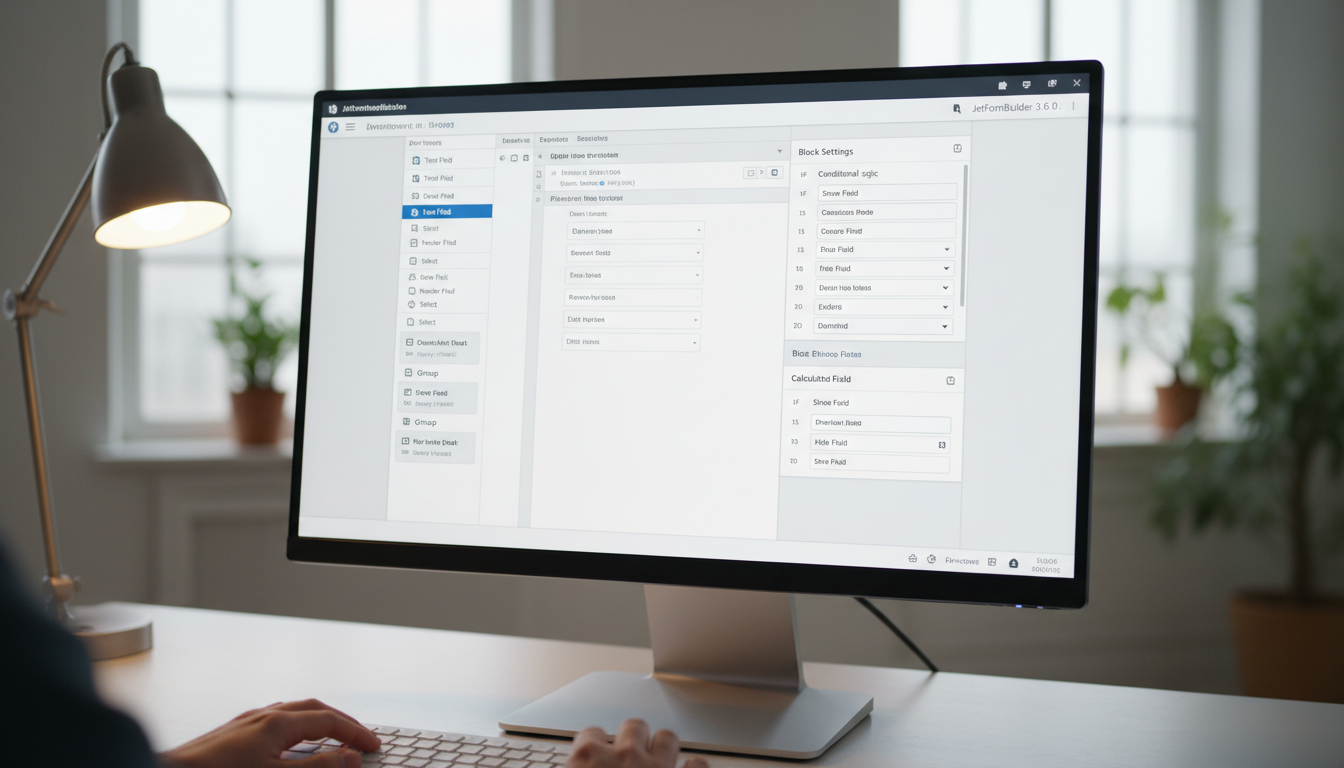 JetFormBuilder 3.6.0.1, editor Gutenberg, formulários dinâmicos, blocos WordPress, interface de construção de formulários, Crocoblock