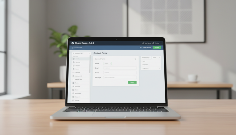 Fluent Forms 6.2.3 interface, criação de formulários, design responsivo, otimização UX, plugin WordPress