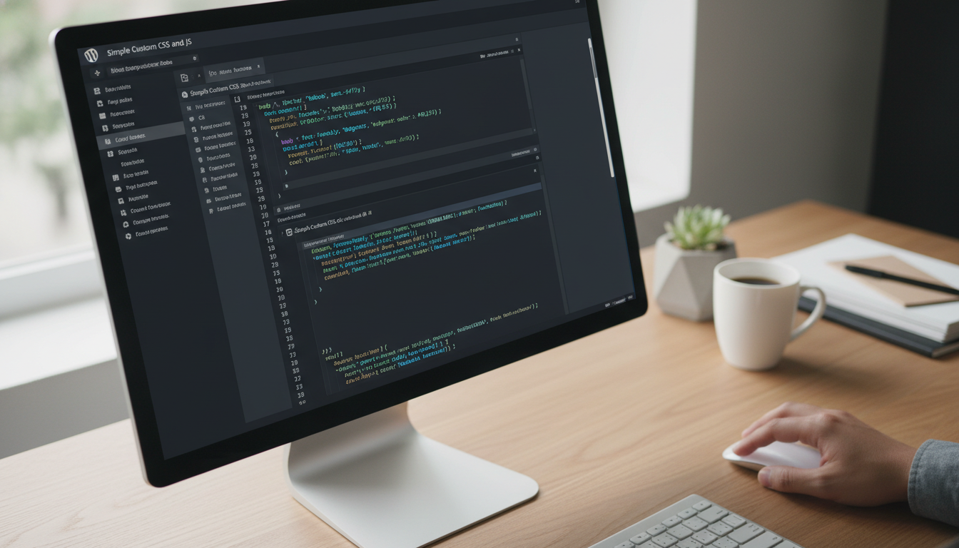 Interface do Simple Custom CSS and JS 3.53 com código CSS e JS, painel WordPress