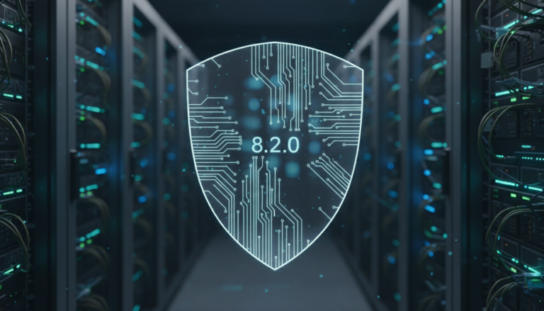 Escudo de segurança digital Wordfence Security 8.2.0 protegendo um site WordPress
